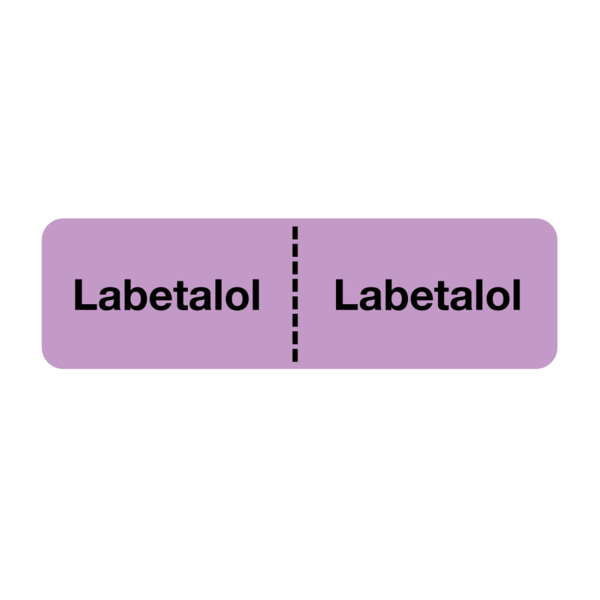 Nevs IV Drug Line Label - Labetalol/Labetalol 7/8" x 3" Violet w/Black N-12977
